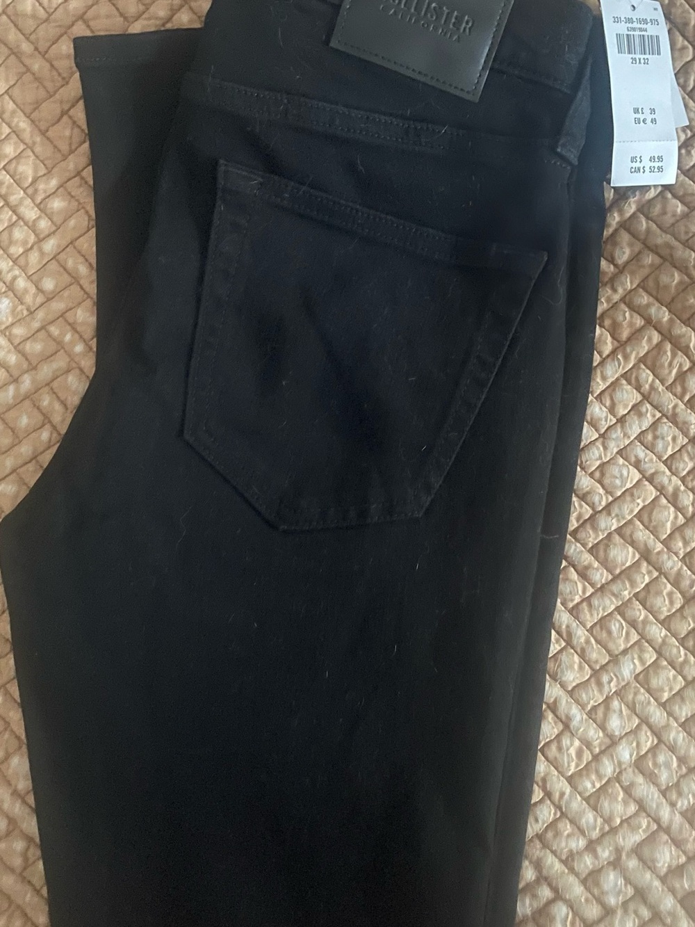 Hollister No Fade Super Skinny Black Denim Jeans Size 29 X 32 NWT